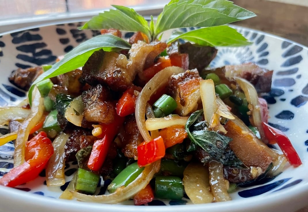 Pad Kra-Pow Moo Krob.