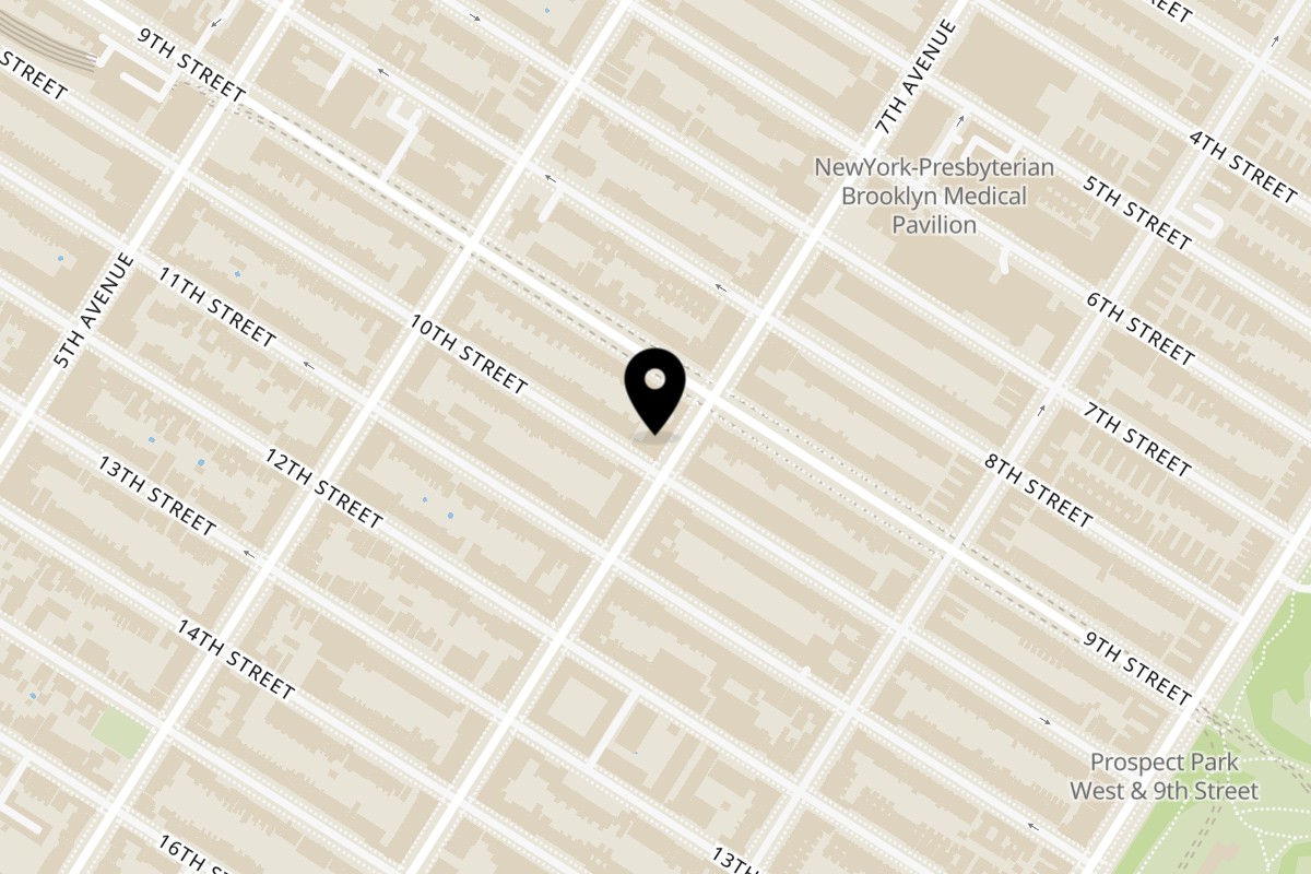 Map showing the location of Jintana Thai Farmhouse on 344 7th Ave in Brooklyn